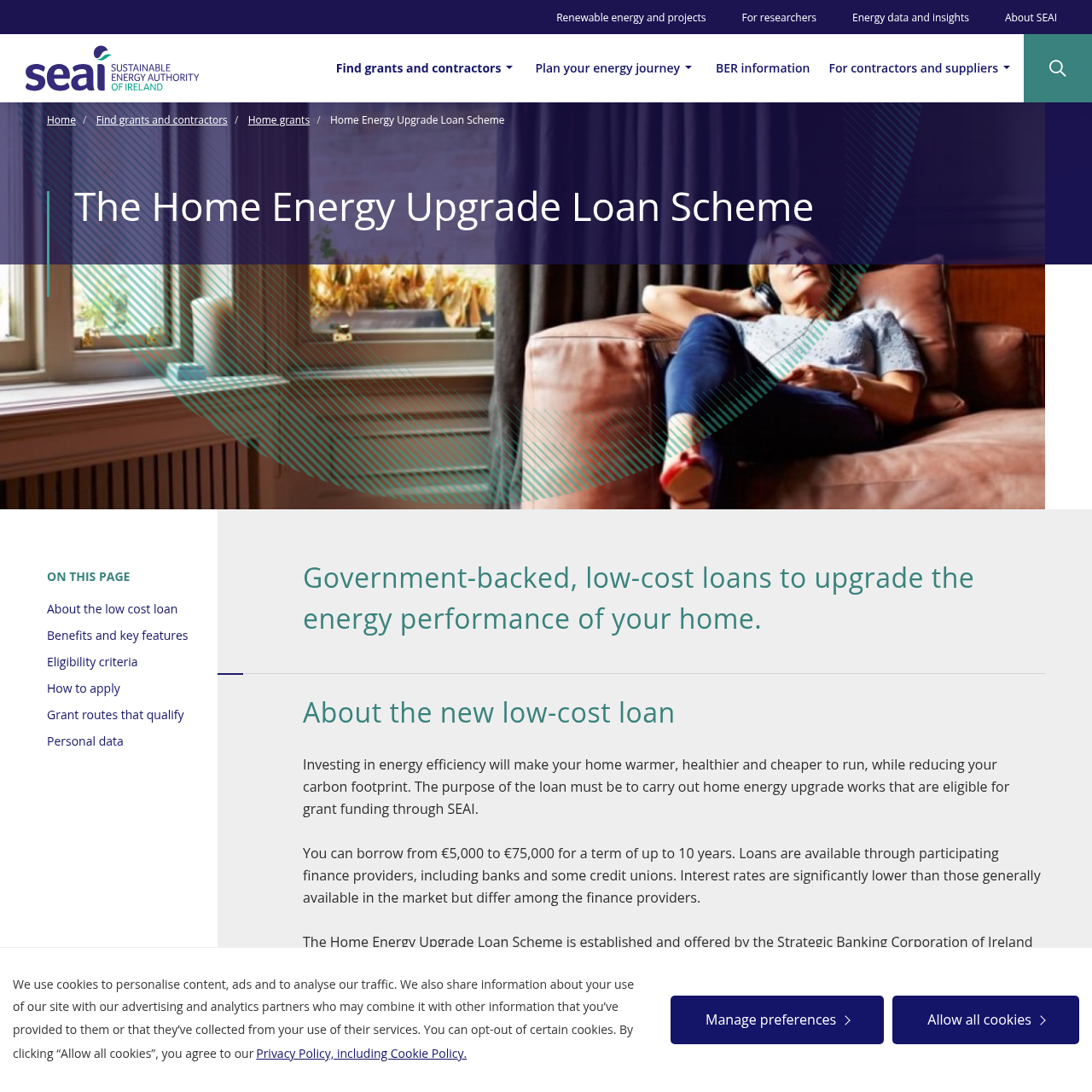 Jina screenshot of SEAI Home Energy Upgrade Loan Scheme
